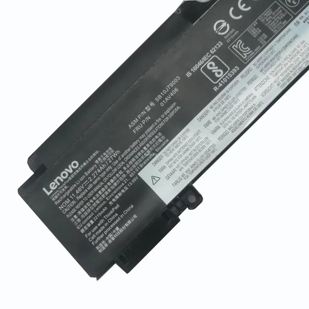 11.46V 27Wh Original 01AV406 Lenovo ThinkPad T460s T470s Series Notebook 01AV405 01AV408 SB10J79003 SB10J79005 Laptop Battery