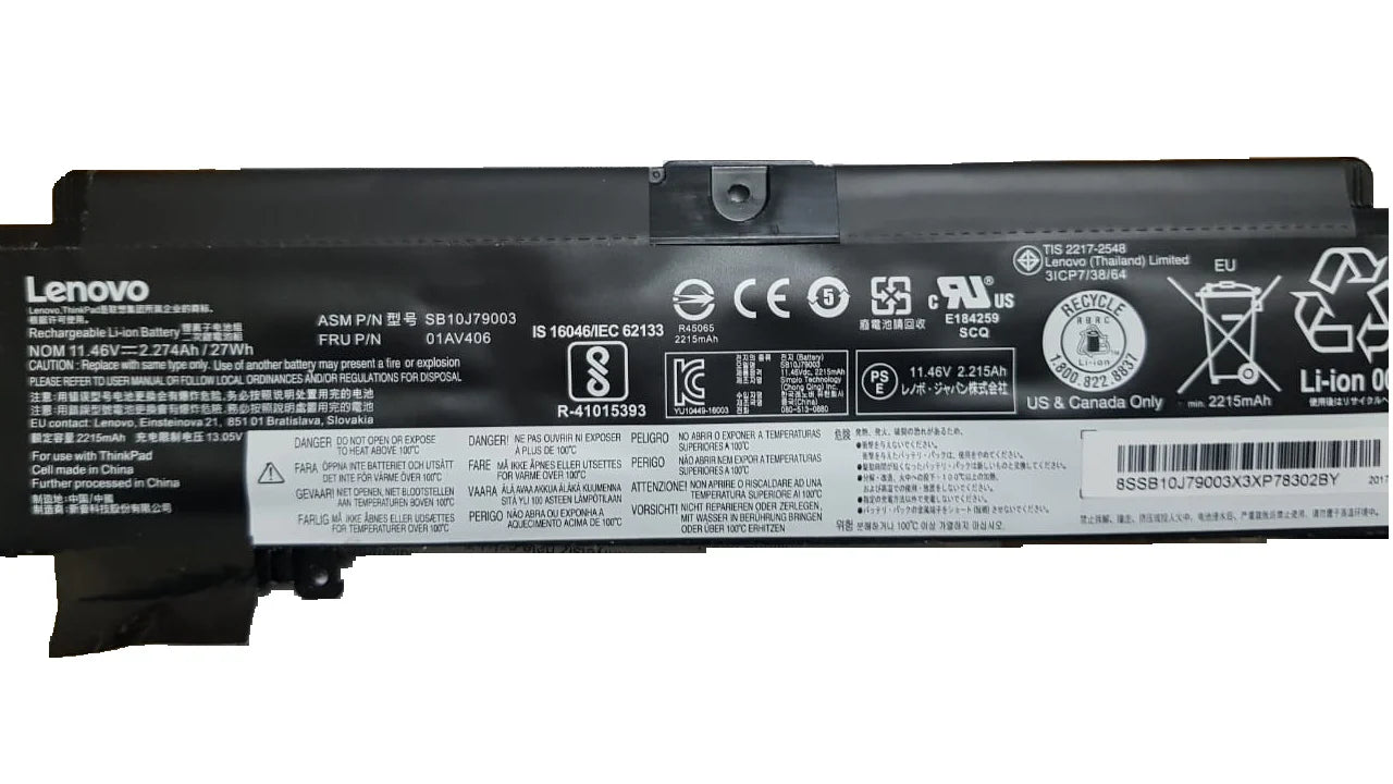 11.46V 27Wh Original 01AV406 Lenovo ThinkPad T460s T470s Series Notebook 01AV405 01AV408 SB10J79003 SB10J79005 Laptop Battery
