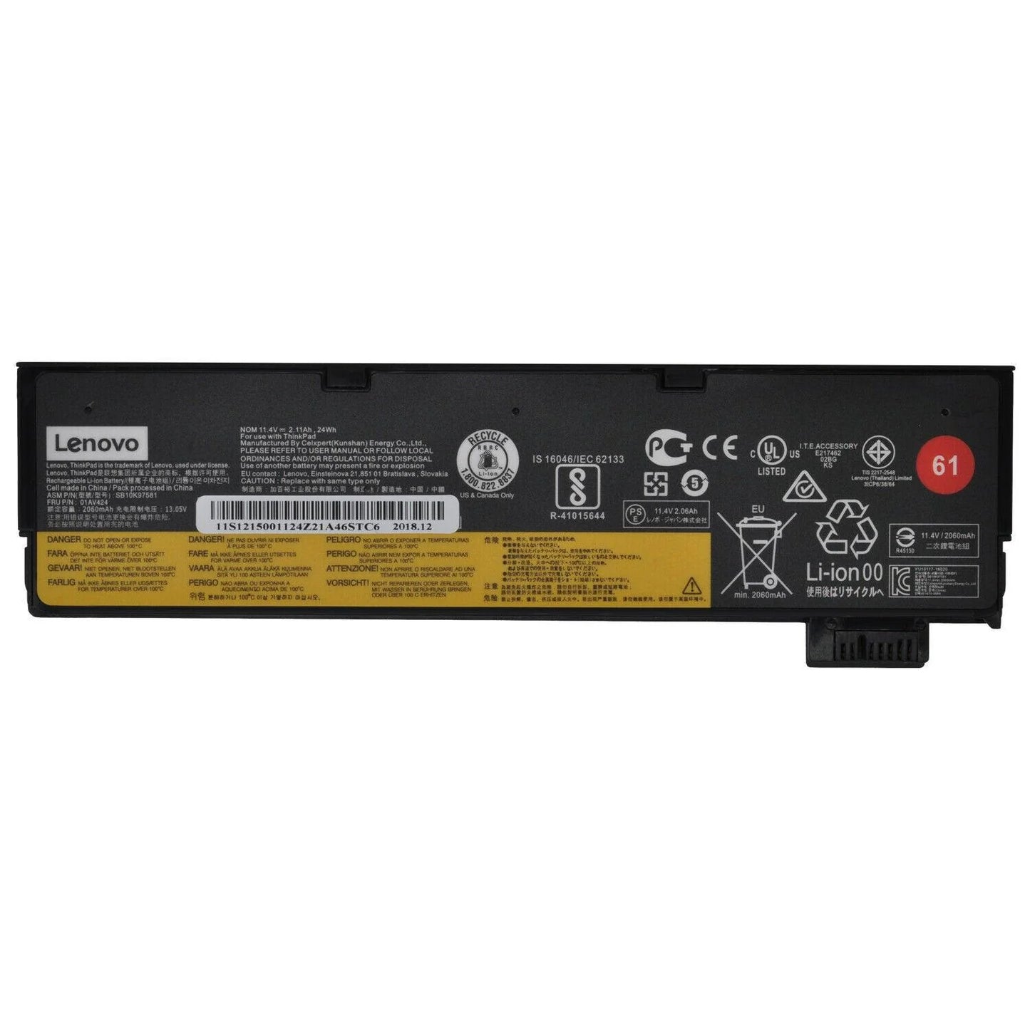 Original 01AV424 Lenovo ThinkPad T480, ThinkPad A475, Thinkpad T570 Series 01AV423 Laptop Battery