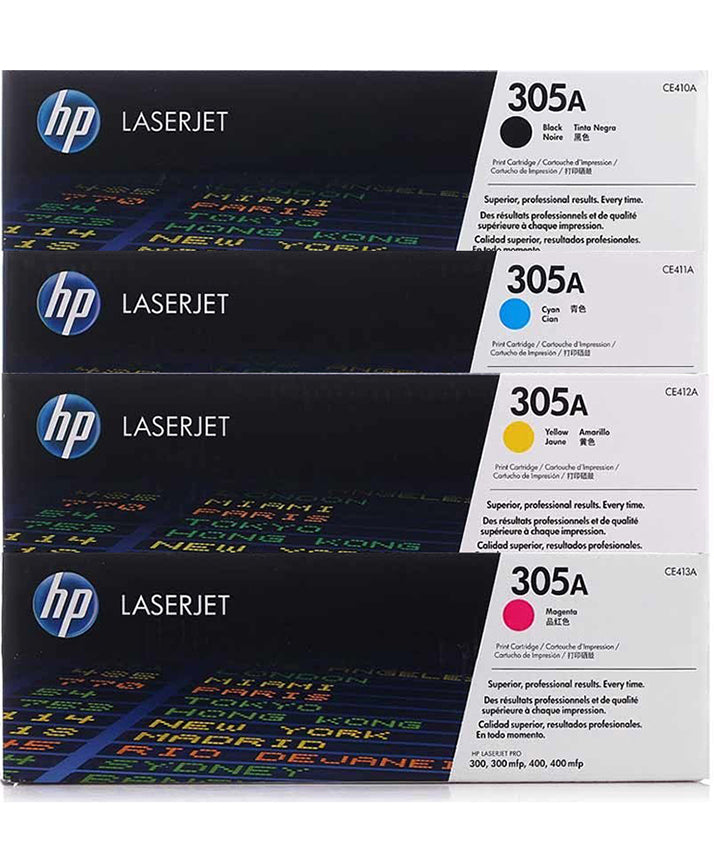 HP Original 305A Toner Cartridge CE410A / CE411A / CE412A / CE413A 4Pack