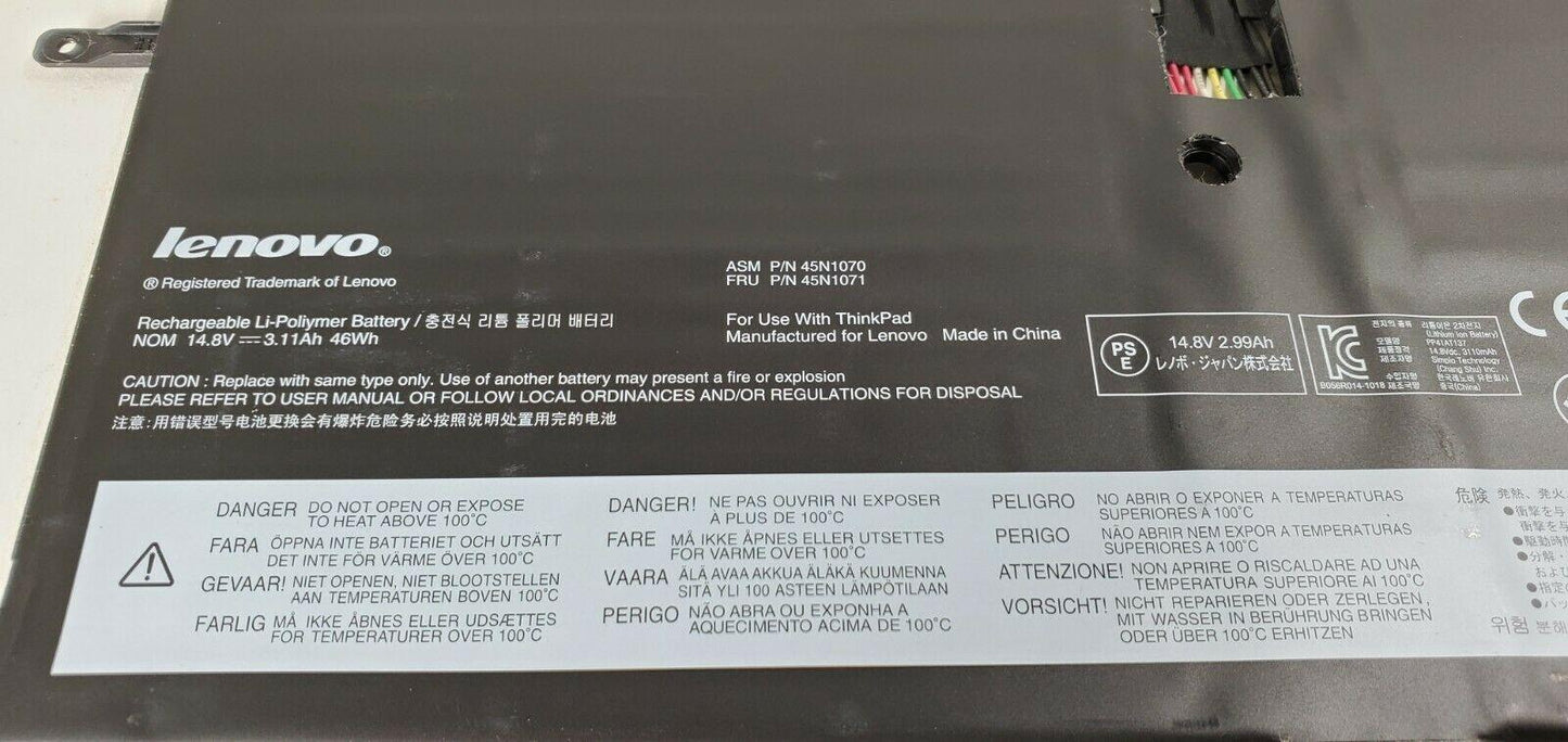 Original Lenovo ThinkPad New X1 Carbon, 45N1070, 45N1071 Laptop Battery