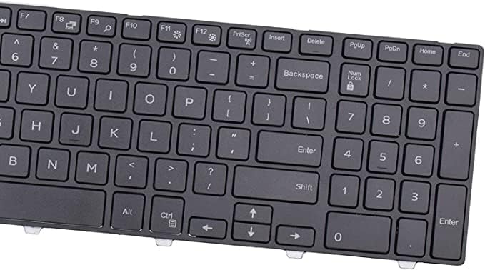 Laptop Keyboard Compatible for Dell In 3551 3552 3559 3565 3567 3551 3558 5566 Without Backlite , Wired, Black