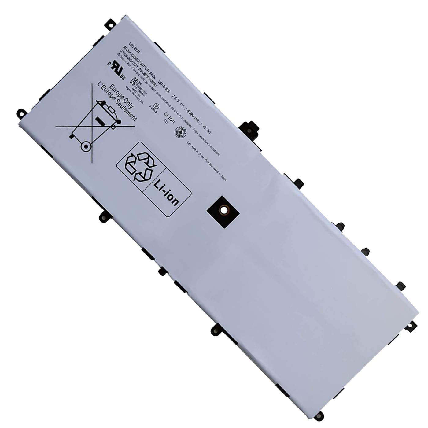 Genuine VGP-BPS36 Compatible with Sony Vaio Duo 13 Convertible Touch 13.3" Laptop Battery 48Wh 6320mAh 7.5V SVD13211CG SVD1321BPXB Series