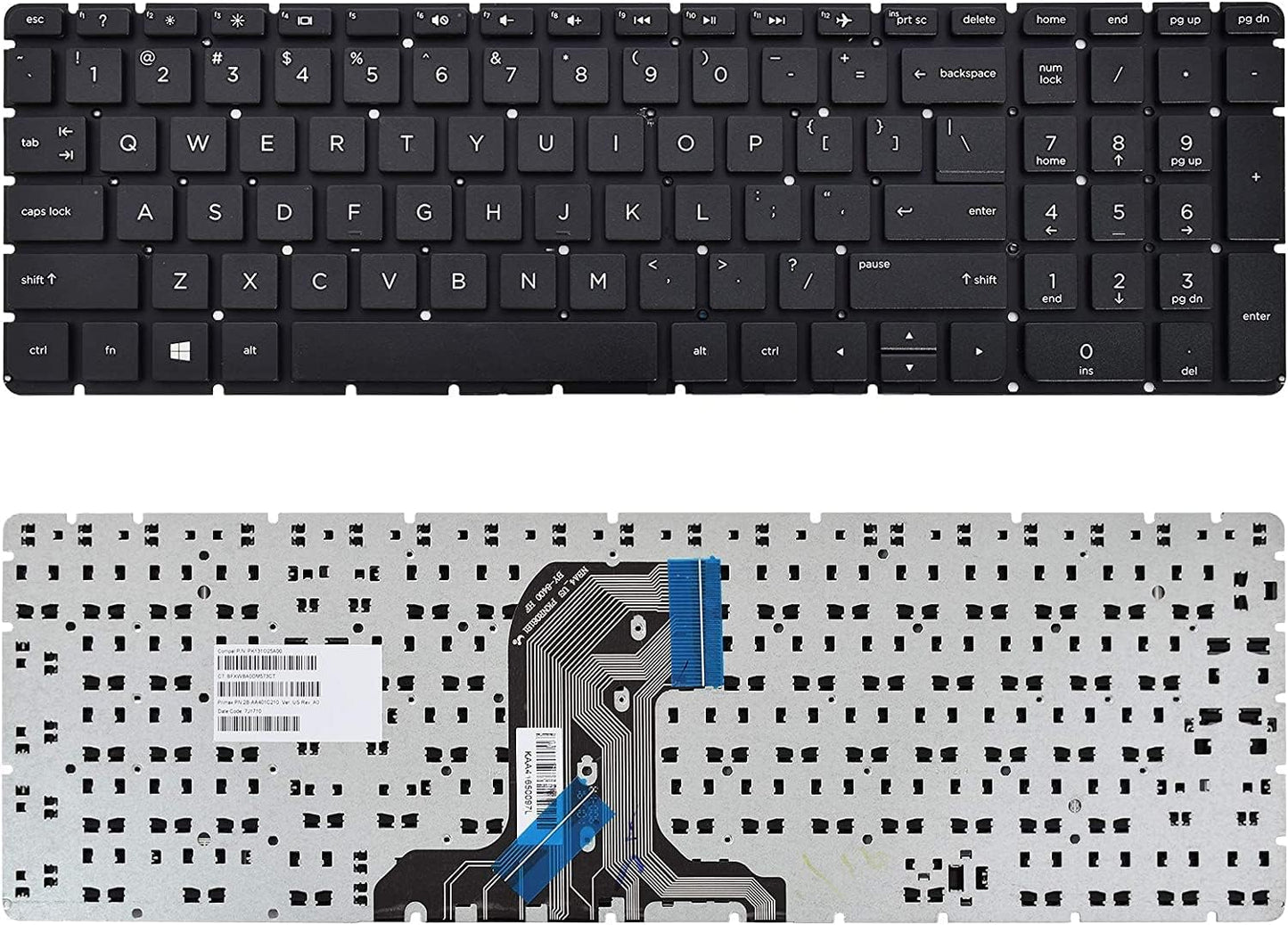 Laptop Keyboard Compatible for HP Pavilion 15 AC, 15 AF, 250 G4, 255 G4, 256 G4 AC122TU Premium Replacement Keyboard Black