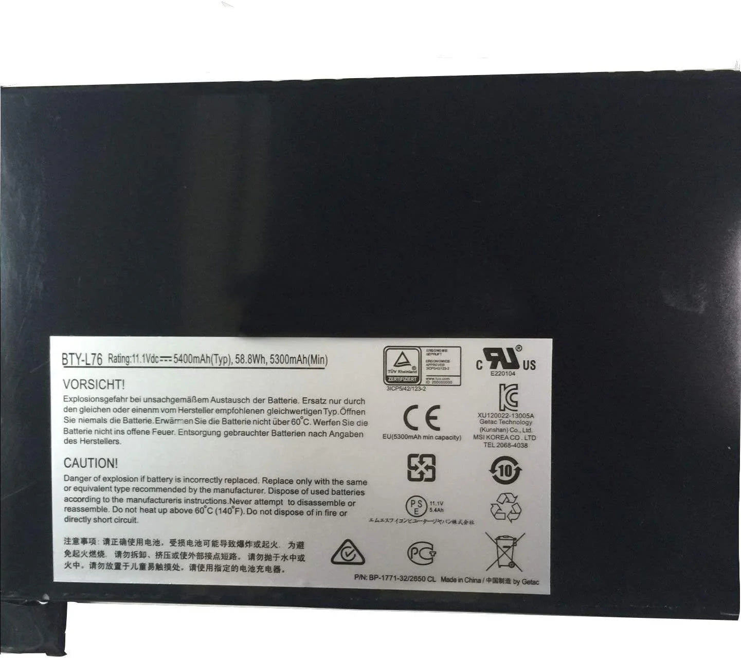 BTY-L76 Genuine MSI GS70 6QE-033CZ Stealth Pro, GS70 -2PE, GS70 20D Laptop Battery