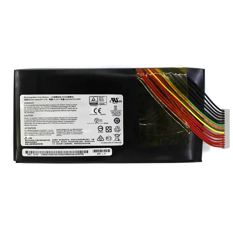 Original MSI BTY-L78 MSI S5 GT80 GT73 GT73VR GT83VR 6RE-026CN 2QE-035CN GT62 16L1 16L2 GT75 Tablet Laptop Battery