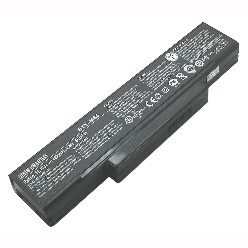 BTY-M66 MSI CLEVO Advent 5401,Advent 7093,Advent 7107,Advent 7111,Advent 8315,ERC430 Laptop Battery