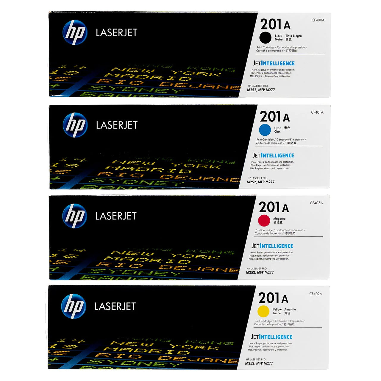Hp 201a Toner Set Cf400a,cf401a, Cf402a, Cf403a Black, Cyan, Yellow, Magenta