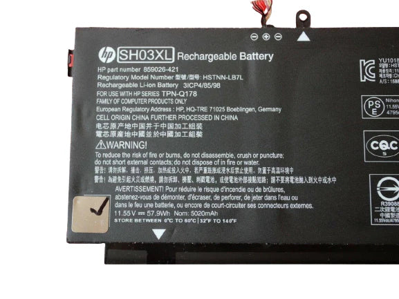 Original SH03XL Laptop battery for HP Spectre x360 Convertible PC 13 13-AC033DX SH03057XL