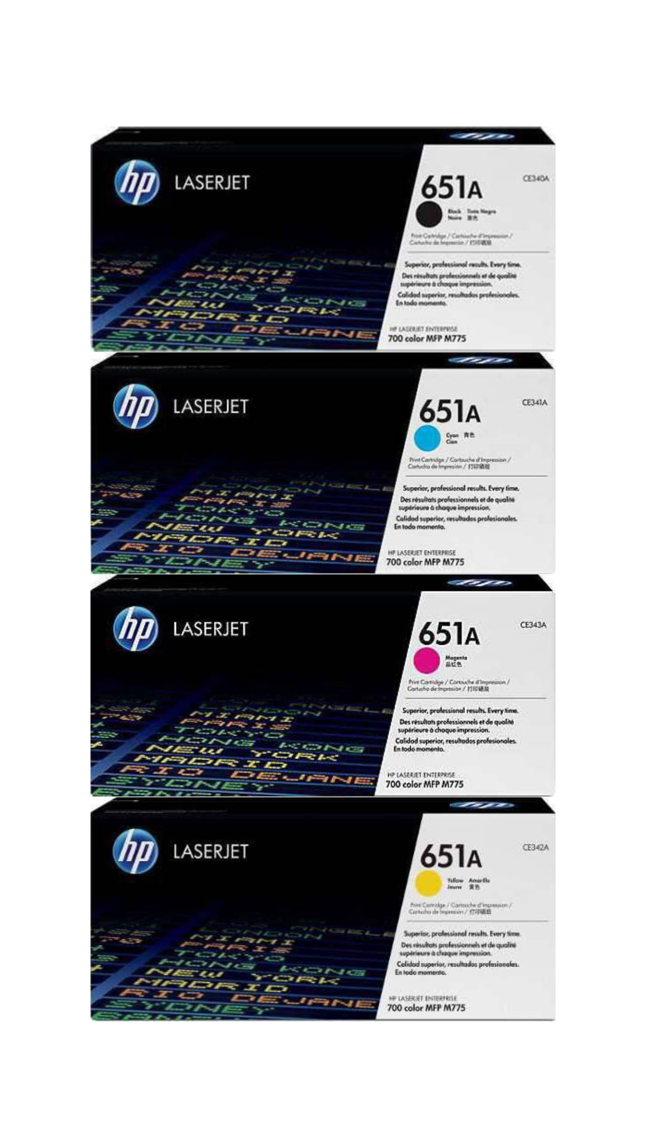 HP 651A Toner Cartridge Set CE340A CE341A CE342A CE343A