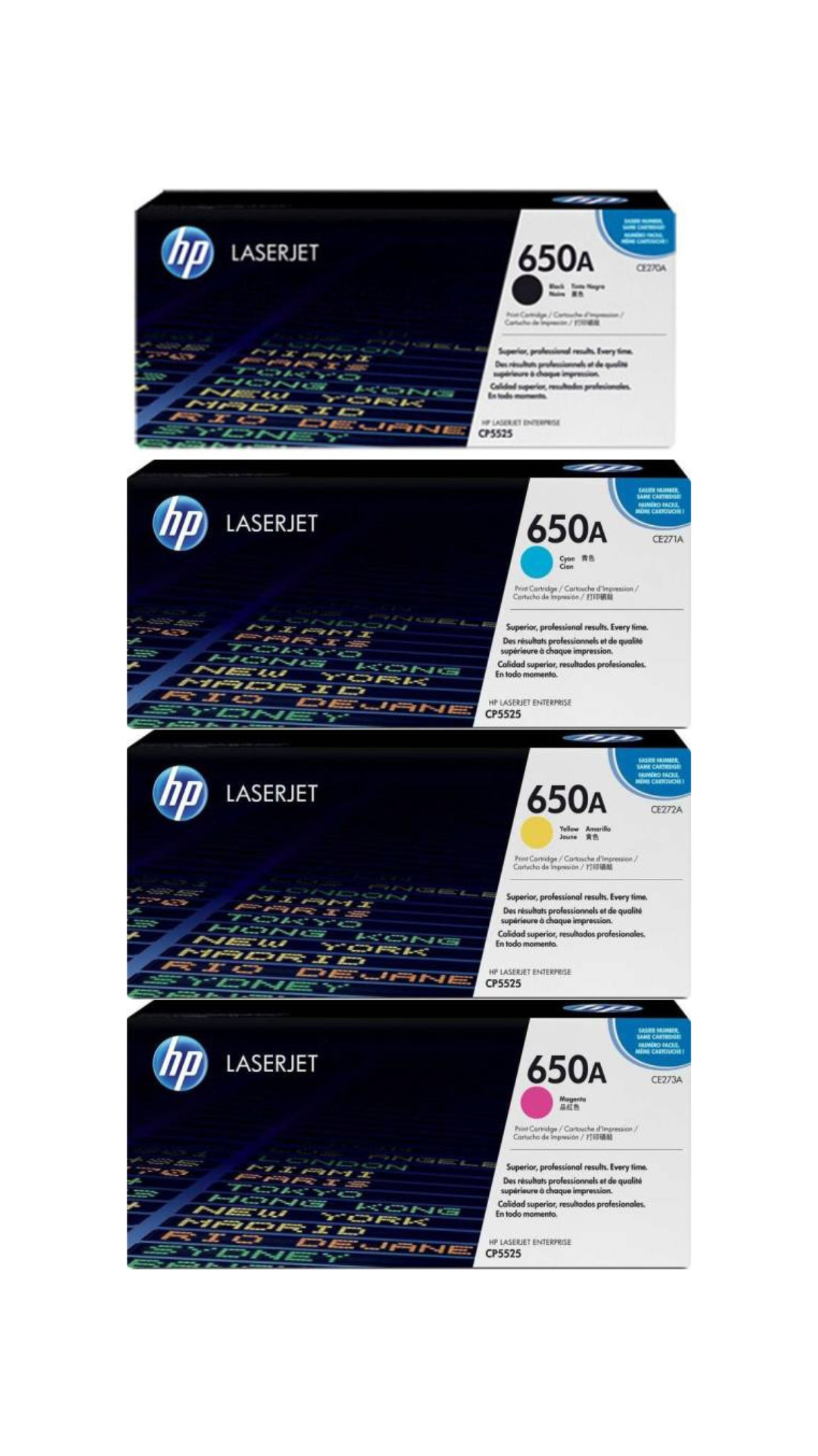 HP Original 650A Color Toner Set