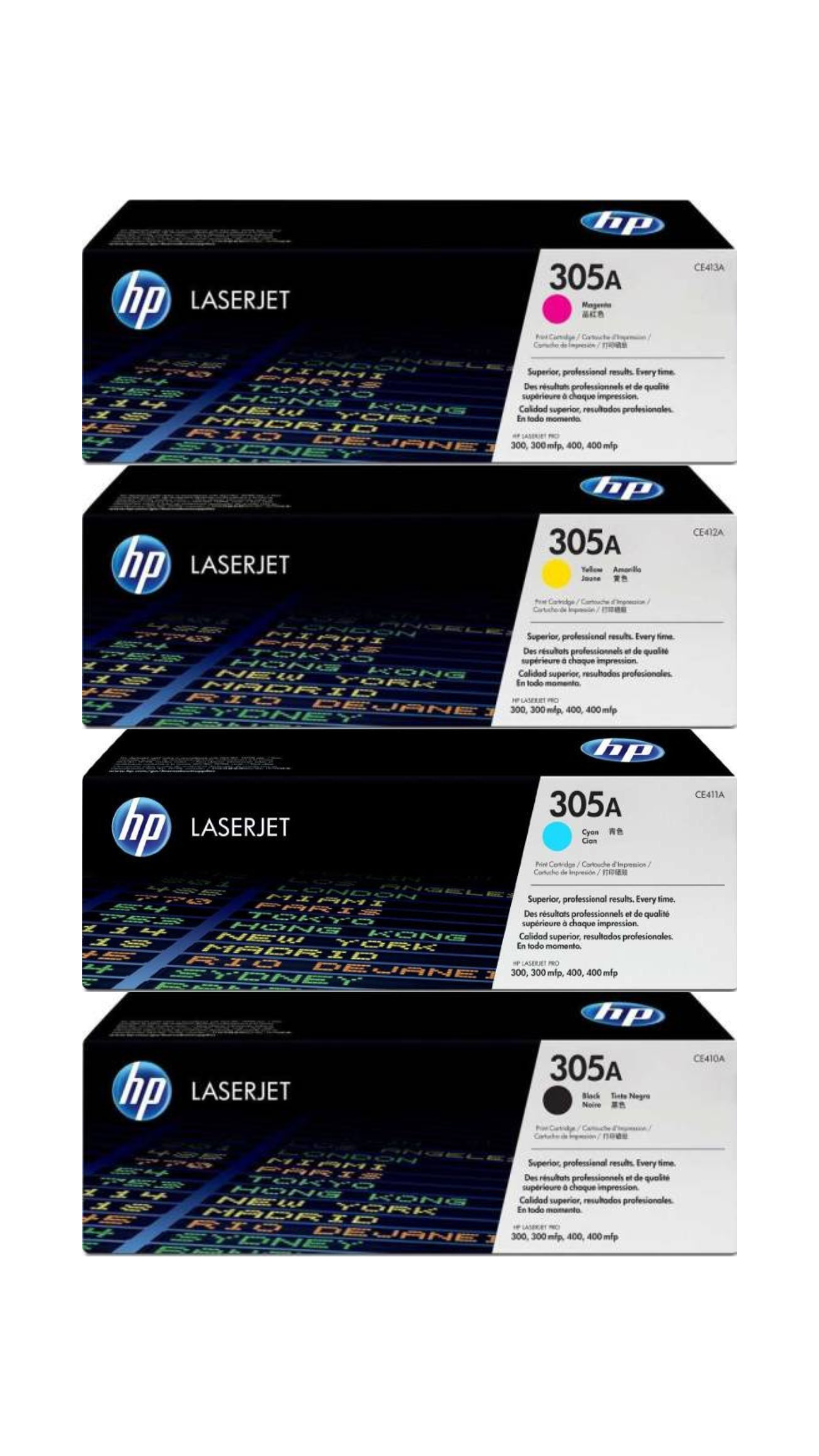 HP Original 305A Toner Cartridge CE410A / CE411A / CE412A / CE413A 4Pack