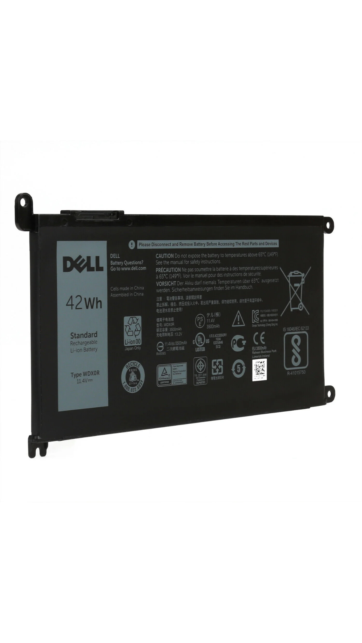 Original Dell Inspiron 13 WDXOR P75G001 P69G P69G001 P66F001 7579 7569 P58F and Inspiron 17 5765 5767 42Wh 4-cell 11.4V Battery