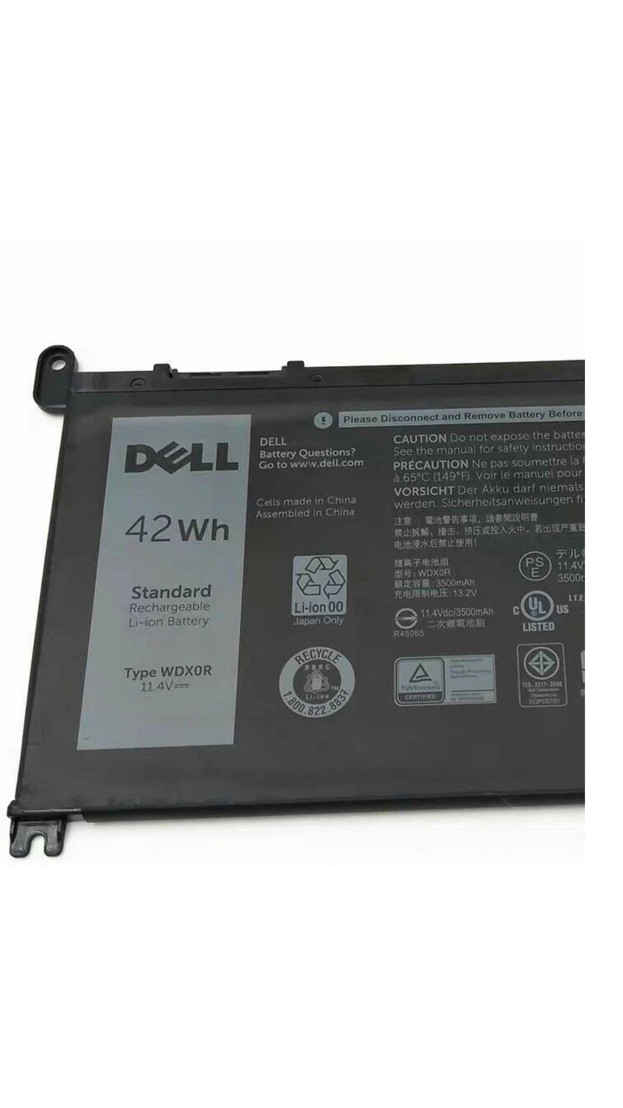 Original Dell Inspiron 13 WDXOR P75G001 P69G P69G001 P66F001 7579 7569 P58F and Inspiron 17 5765 5767 42Wh 4-cell 11.4V Battery