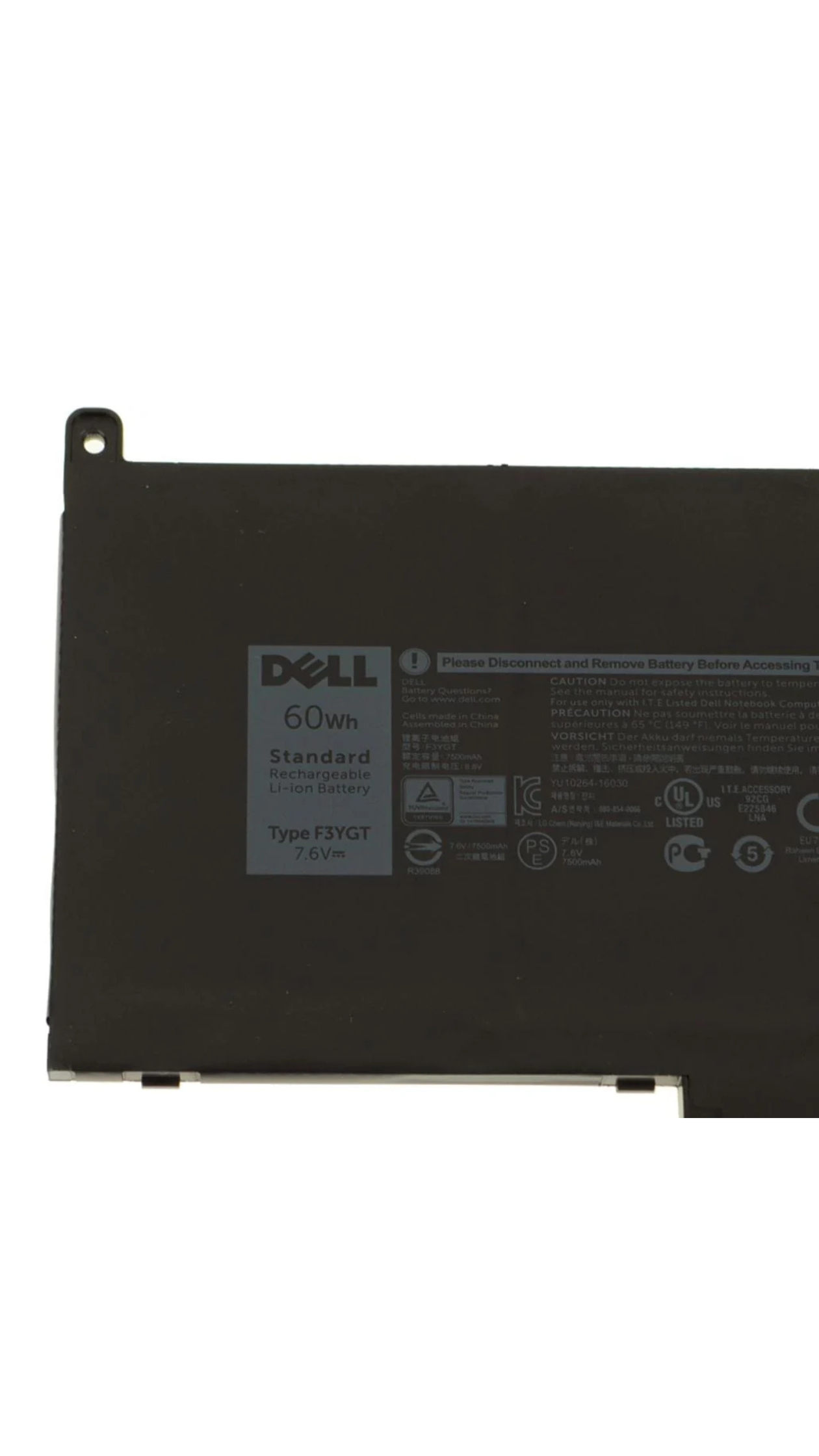 60Wh Original F3YGT Dell Latitude 14 7280 7290 7380 7390 Laptop Battery