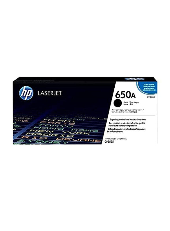 HP 650A Black Original Laserjet Colour Toner Cartridge, CE270A