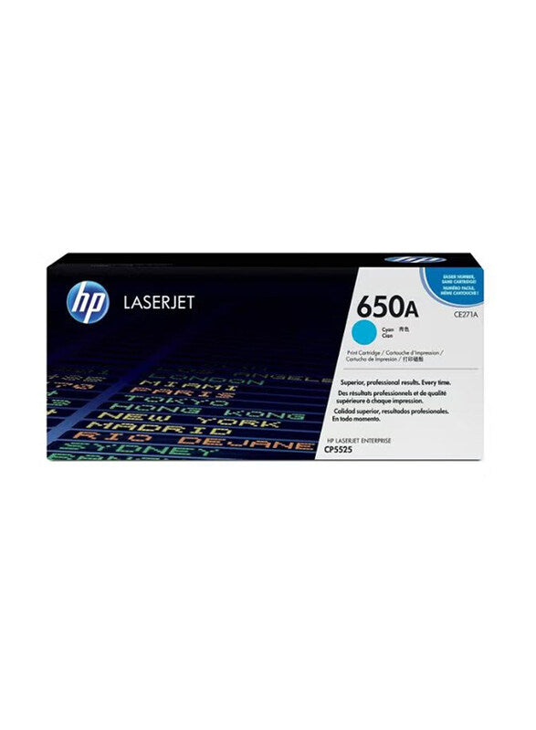 HP 650A Cyan Original LaserJet Toner Cartridge