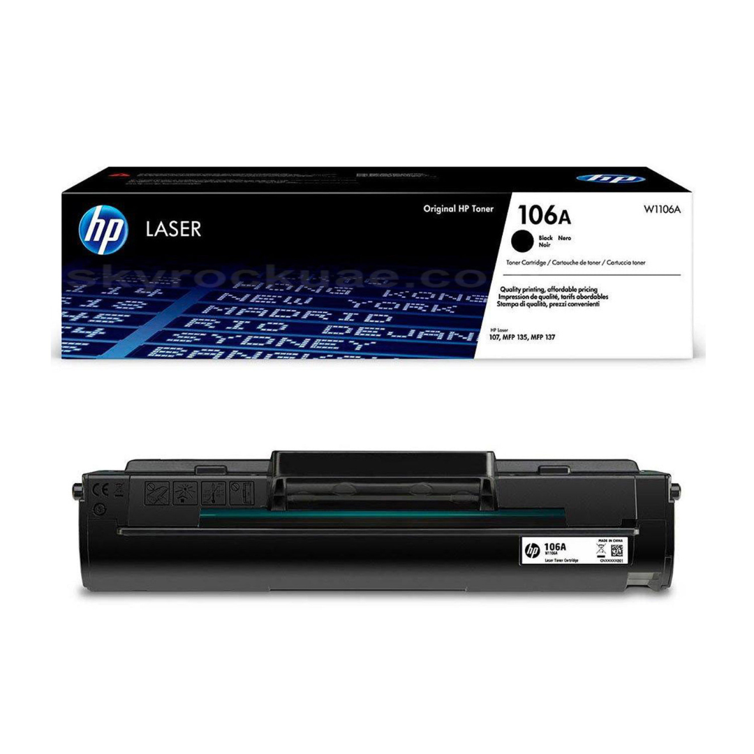 HP 106A Black Laser Toner Cartridge, W1106A