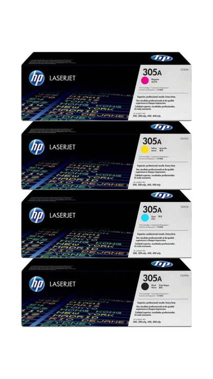 HP Original 305A Toner Cartridge CE410A / CE411A / CE412A / CE413A 4Pack