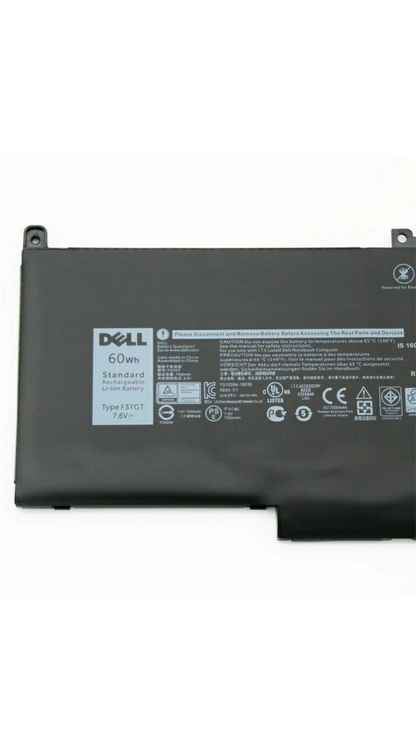 New Genuine F3YGT Dell Latitude 7480, E7480 60Wh 7.6V Laptop Battery